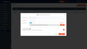 Create Short Code Webhook